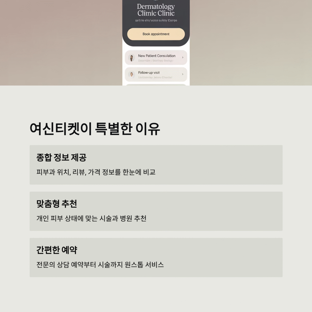 여신티켓: 피부시술 및 성형 정보와 예약 어플을 이용한 피부과 선택 가이드