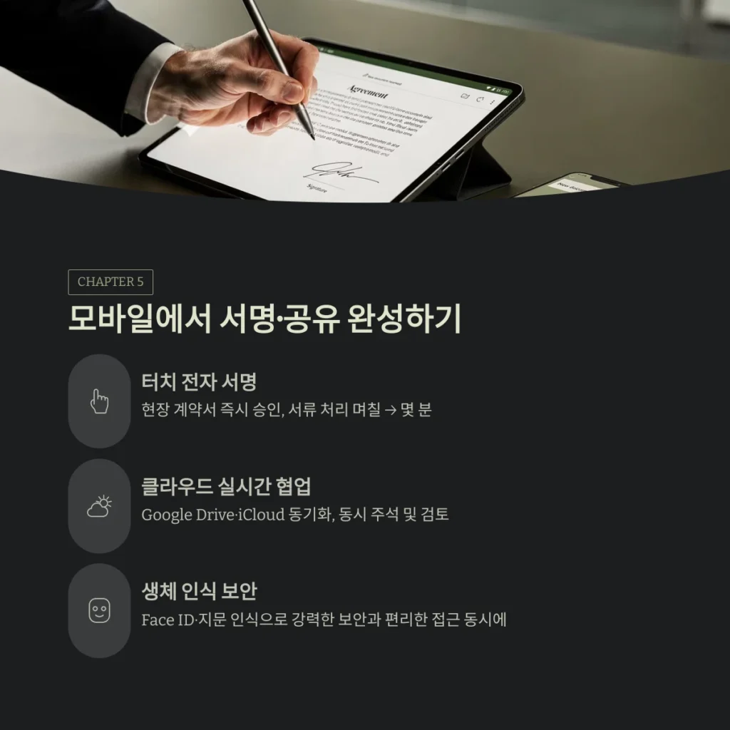 PDF 편집 및 변환 완벽 가이드: 2026년 필수 도구와 활용 팁 4 모바일에서 서명·공유 완성하기