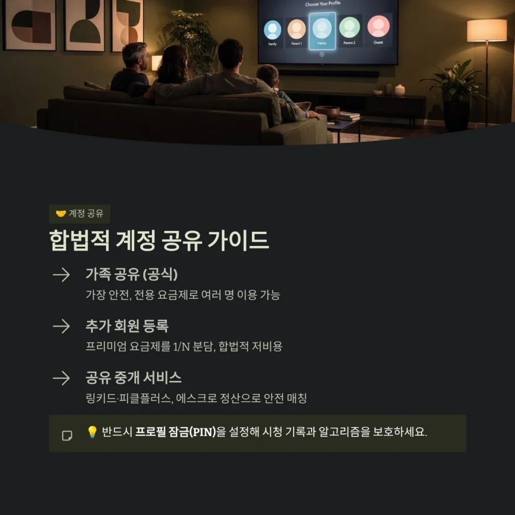 합법적 계정 공유 가이드