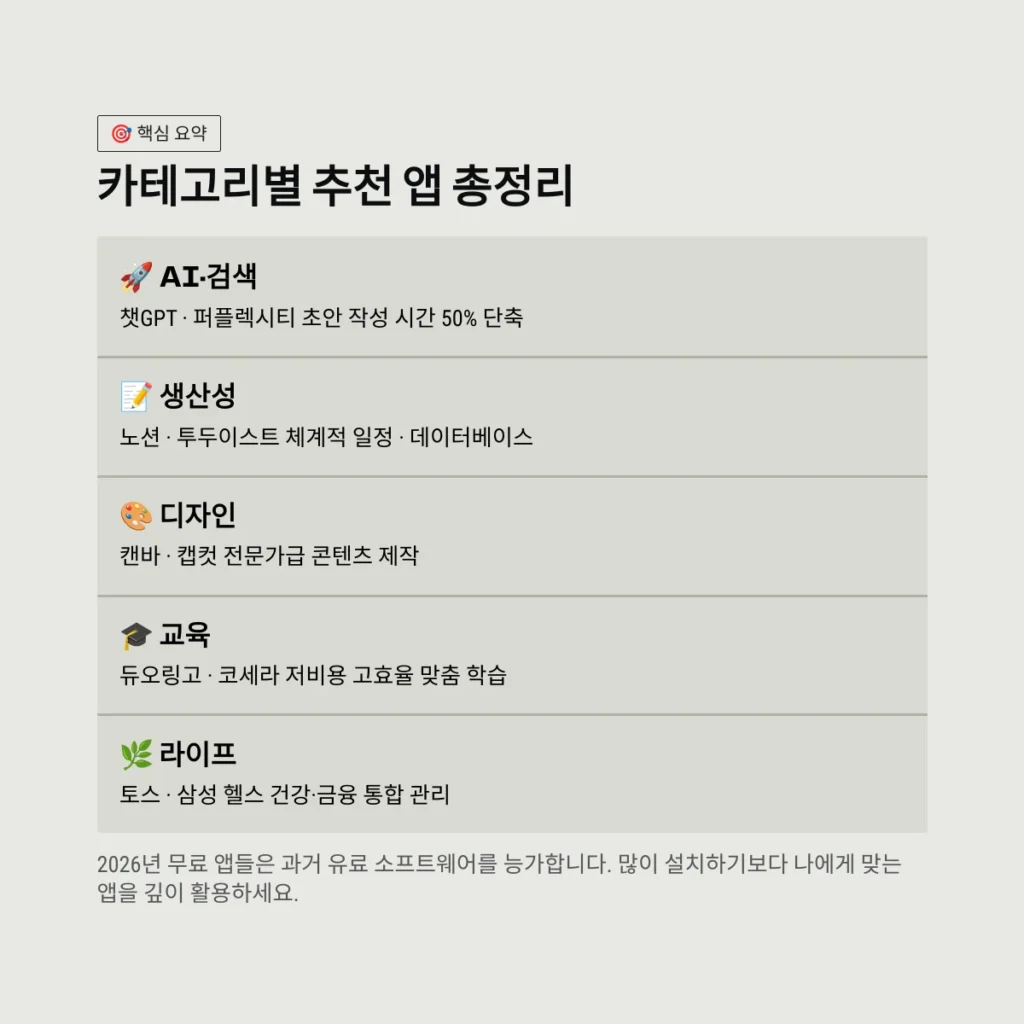 카테고리별 추천 앱 총정리